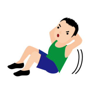 腹筋する男